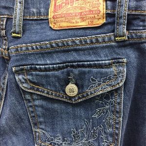 Lucky Brand Jeans Denim sz 0 (25) Embroidered